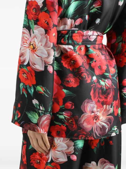 Dolce & Gabbana Rose-print twill shirt - Black