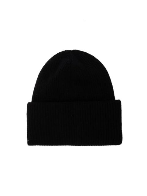 Moncler logo patch beanie - Black