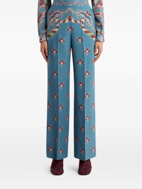 ETRO floral-print trousers - Blue - zdjęcie produktu nr 2