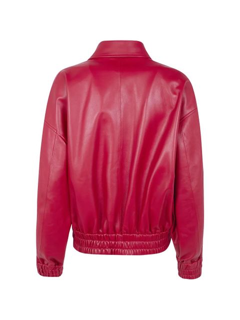 Jil Sander zipped leather jacket - Red - zdjęcie produktu nr 2