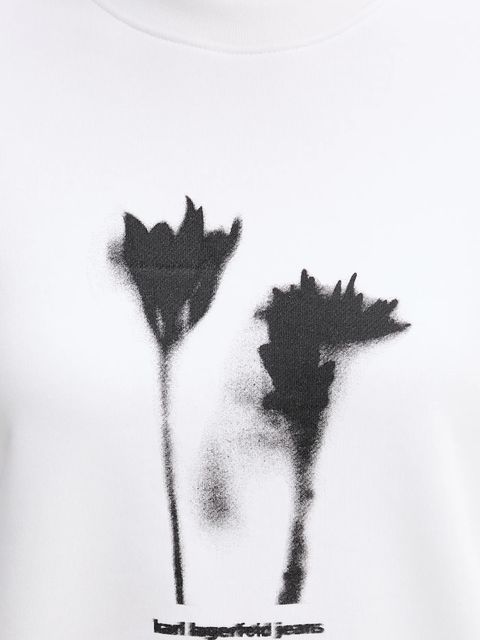 Karl Lagerfeld Jeans bluza damska kolor biały z nadrukiem A3W20034