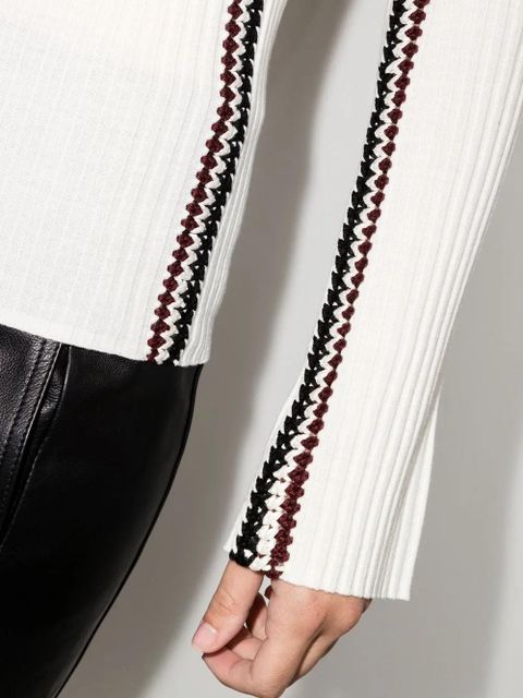 Chloé crochet-trim jumper - White