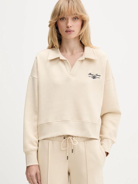 Guess Jeans bluza damska kolor beżowy melanżowa W5BQ09 KC811 - zdjęcie produktu nr 1