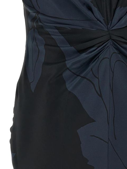 Victoria Beckham gathered V-neck midi dress - Blue