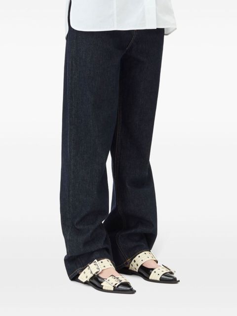 GANNI buckle-detail ballet flats - Black