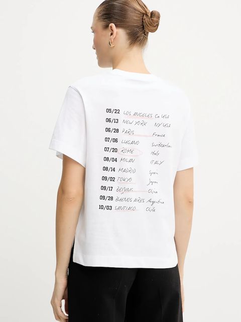 Guess t-shirt bawełniany damski kolor biały W5YI07 I3Z14