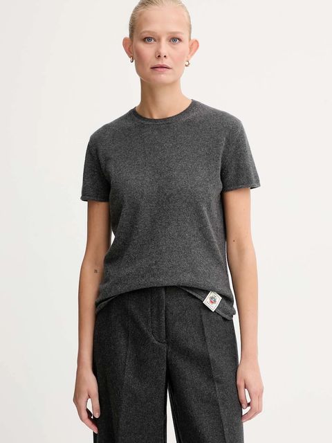 Bally t-shirt kaszmirowy damski kolor szary WKN07A - zdjęcie produktu nr 1