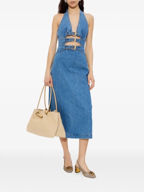 Cult Gaia halterneck cut-out buckle midi dress - Blue - zdjęcie produktu nr 2