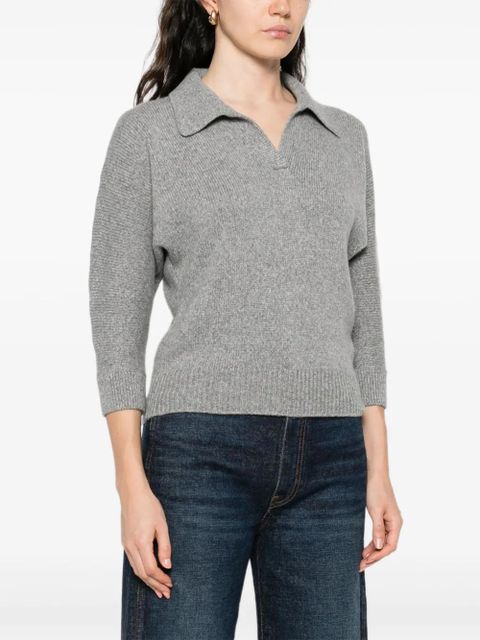 KHAITE polo-neck cashmere sweater - Grey