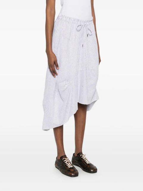 Vivienne Westwood drawstring striped midi skirt - White