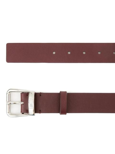 MM6 Maison Margiela engraved-logo leather belt - Red - zdjęcie produktu nr 2