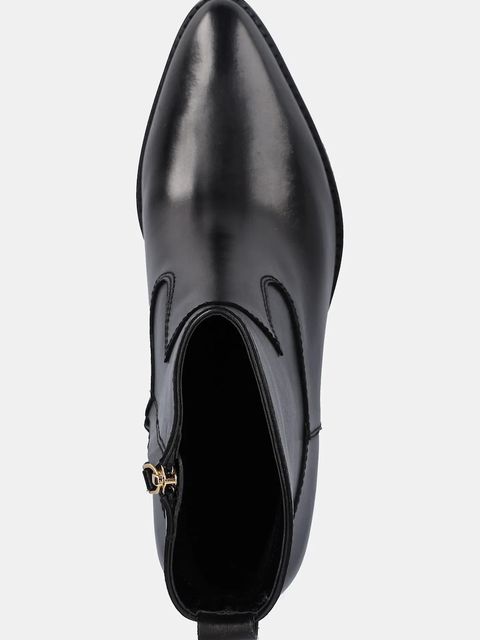 Lauren Ralph Lauren botki skórzane Harpher damskie kolor czarny na słupku 802967822001