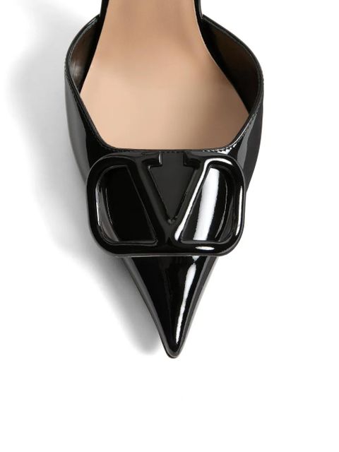 Valentino Garavani logo-detail heeled pumps - Black
