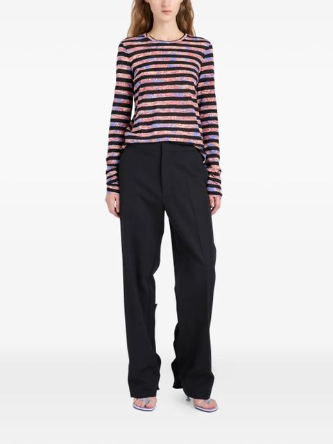 Proenza Schouler Mia printed striped top - Black - zdjęcie produktu nr 2