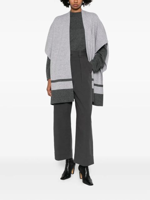 Max Mara stripe-detail V-neck cape - Grey - zdjęcie produktu nr 2