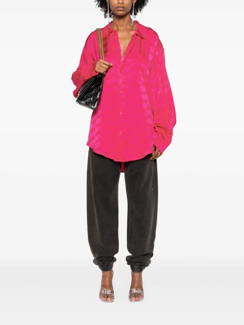 Balenciaga jacquard-logo satin shirt - Pink - zdjęcie produktu nr 2