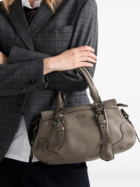 Prada large leather tote bag - Grey