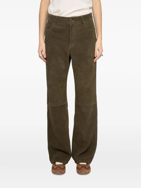 Zadig&Voltaire Evy Heavy panelled suede trousers - Green