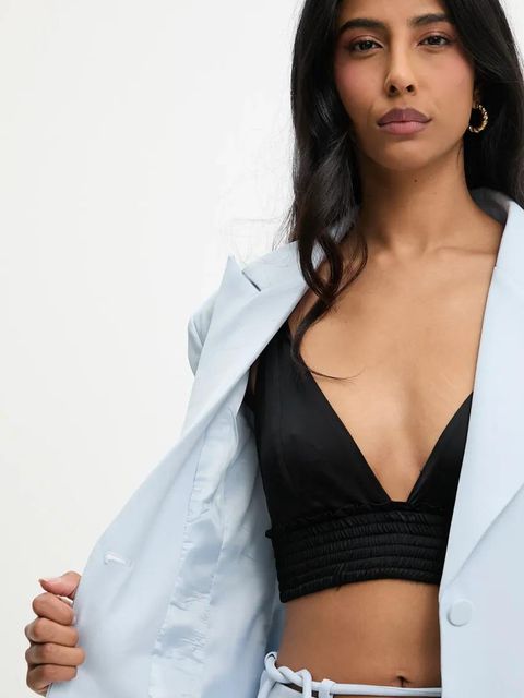 Answear.LAB marynarka kolor niebieski jednorzędowa gładka