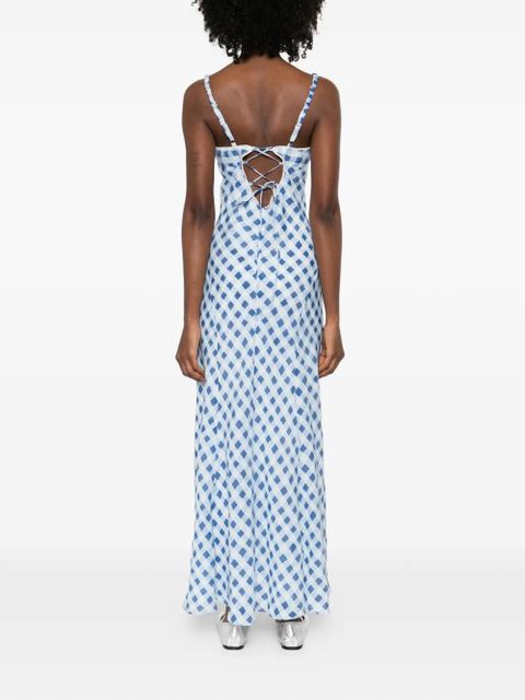 SANDRO Colette gingham maxi dress - Blue