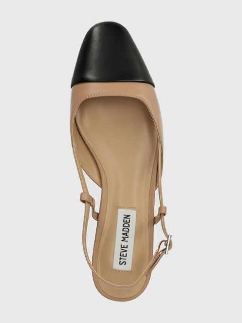 Steve Madden baleriny skórzane Belinda kolor beżowy z odkrytą piętą SM11002823