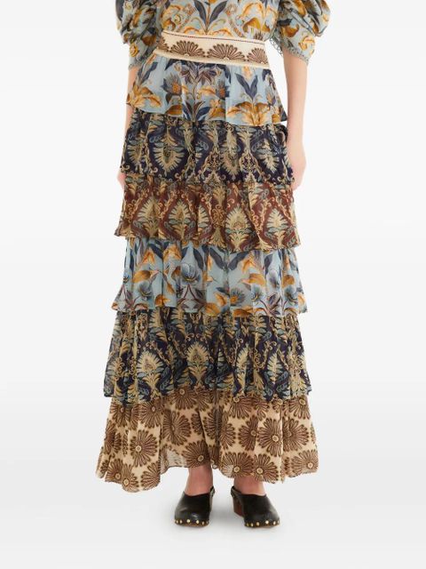 FARM Rio ruffled tiered skirt - Brown - zdjęcie produktu nr 1