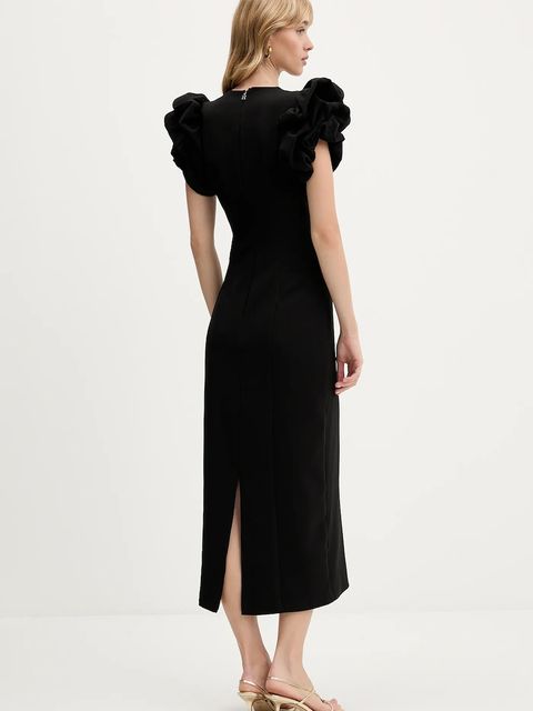 Rotate sukienka kolor czarny maxi dopasowana 114668100