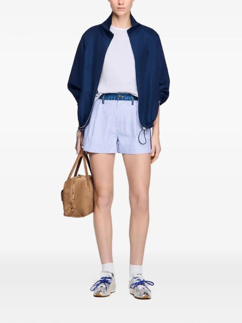 SANDRO striped shorts with denim details - White - zdjęcie produktu nr 2