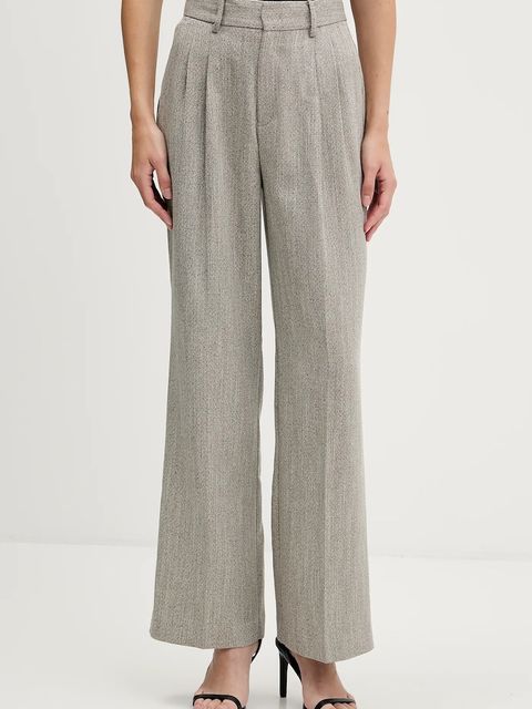 Pedro del Hierro spodnie damskie kolor beżowy szerokie high waist 7602530 - zdjęcie produktu nr 1