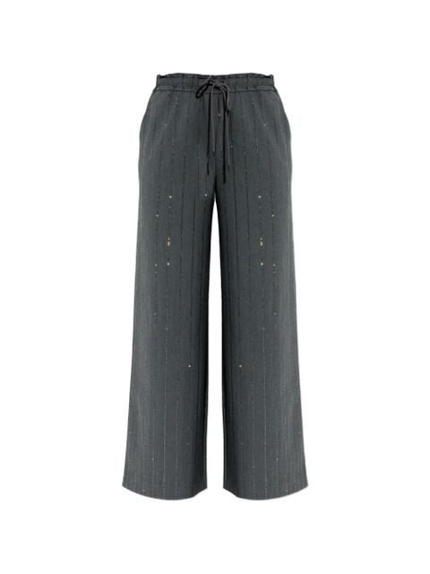 Self-Portrait beaded drawstring trousers - Grey - zdjęcie produktu nr 1