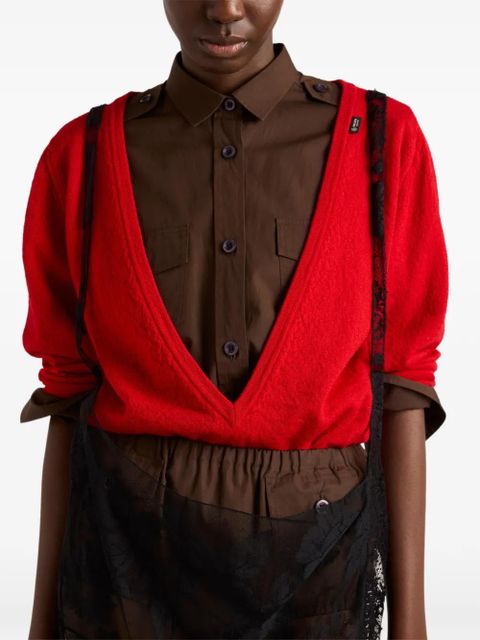 Prada cashmere V-neck sweater - Red