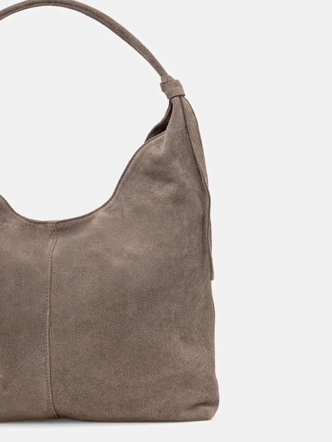 Answear.LAB torebka zamszowa kolor beżowy