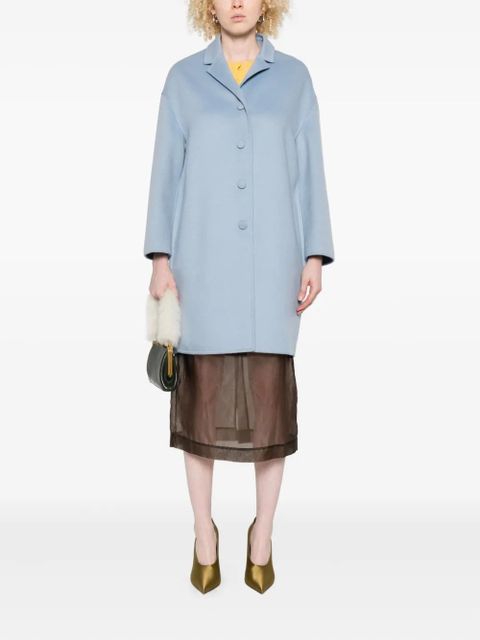 Prada button-fastening collared coat - Blue