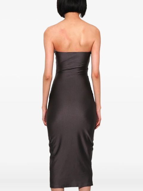 Coperni buckle-detail strapless midi dress - Grey