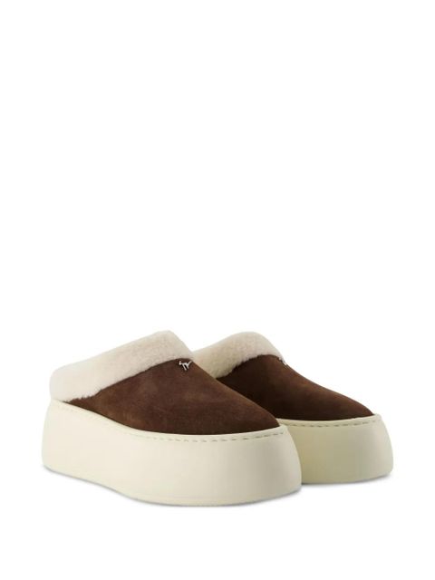 Giuseppe Zanotti suede platform mules - Brown