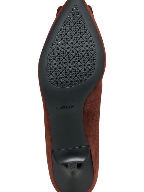 Geox sztyblety zamszowe D KLEOPY kolor brązowy na niskim obcasie D56YBC 00021 C7011