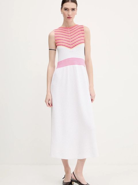 United Colors of Benetton sukienka kolor różowy maxi rozkloszowana 1194EV02A - zdjęcie produktu nr 1