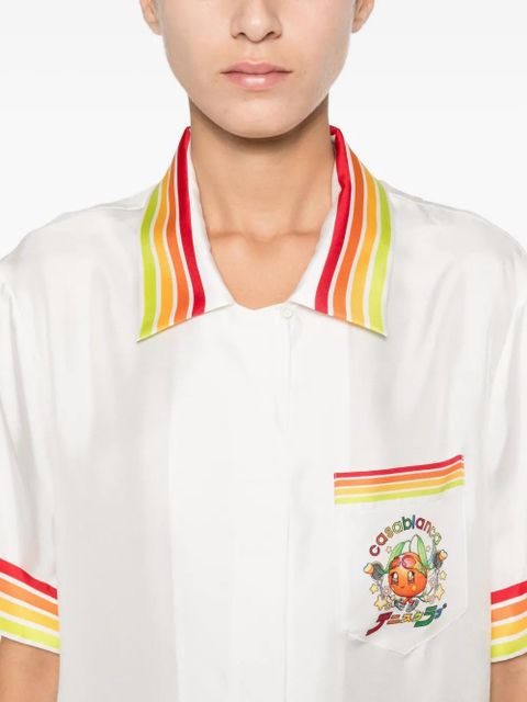 Casablanca stripe-detailing shirt - White