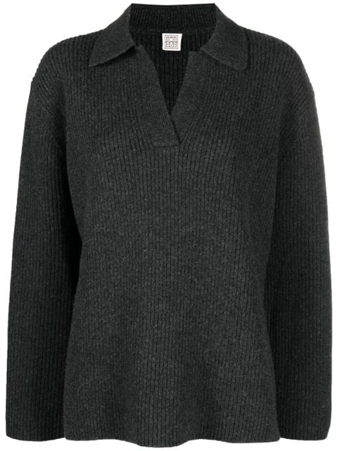 TOTEME polo collar wool-blend jumper - Grey - zdjęcie produktu nr 1
