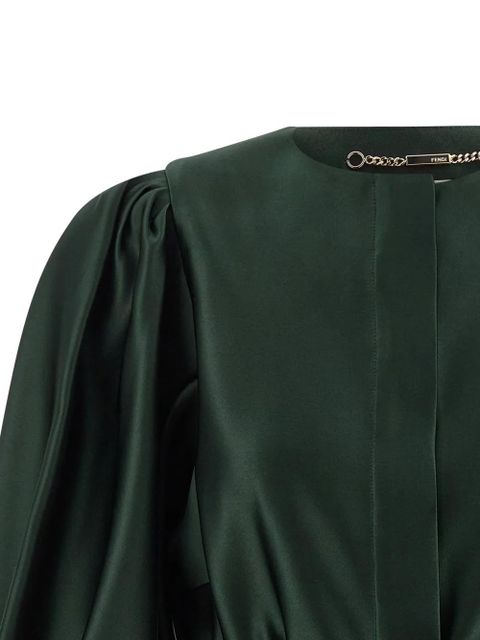 FENDI balloon-sleeve belted blazer - Green - zdjęcie produktu nr 2