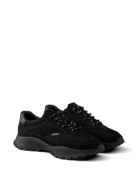 Prada mesh fabric and suede sneakers - Black - zdjęcie produktu nr 2