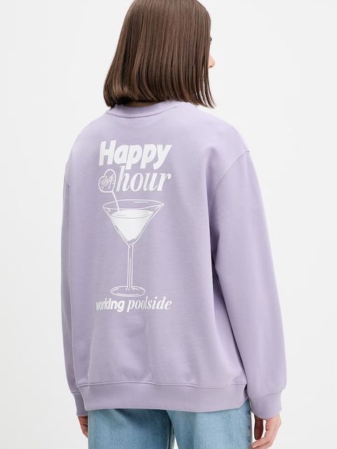 HUGO Blue bluza oversize damska bawełniana Classic Crew_B_3 - zdjęcie produktu nr 2