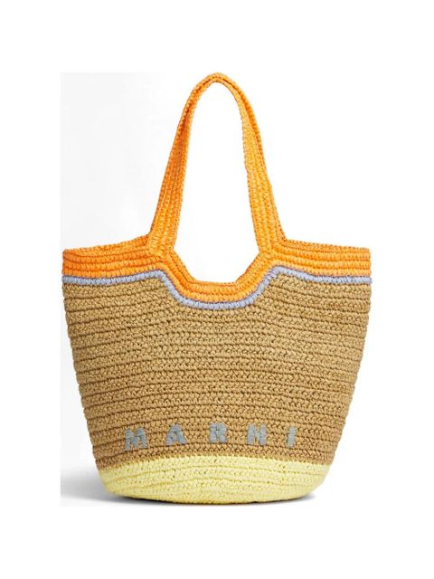 Marni raffia logo shoulder bag - Brown - zdjęcie produktu nr 1