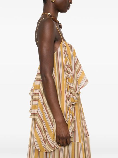 ZIMMERMANN Rebellion ruffled striped maxi dress - Yellow