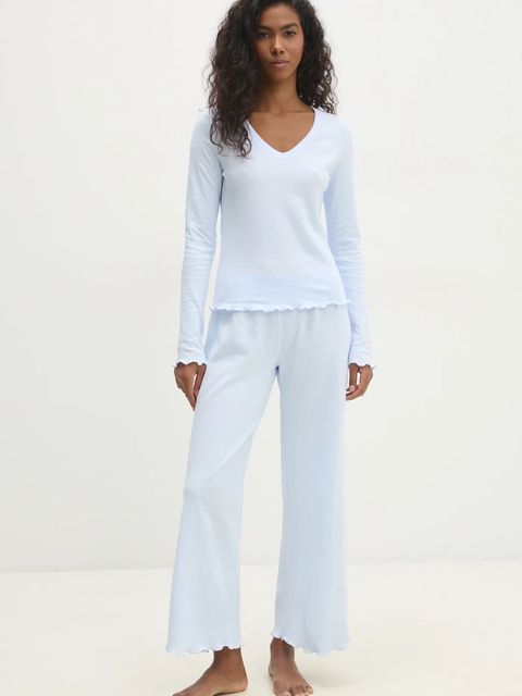 Answear Lab piżama bawełniana kolor niebieski bawełniana - zdjęcie produktu nr 1