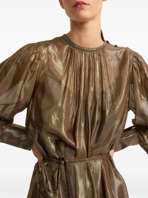 Yves Salomon long sleeve dress - Gold