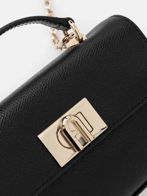 Furla torebka skórzana kolor czarny