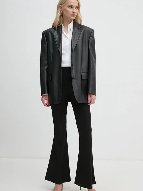 Calvin Klein Jeans koszula bawełniana damska kolor biały relaxed z kołnierzykiem klasycznym J20J224436 - zdjęcie produktu nr 2