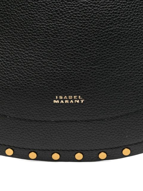 ISABEL MARANT Oskan Soft Zip studded half-moon tote bag - Black