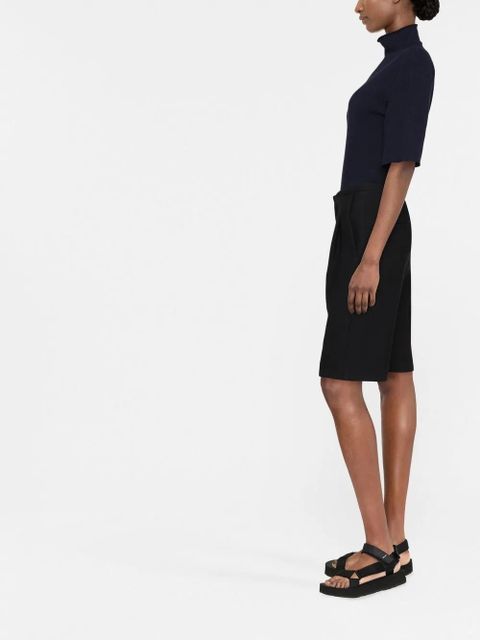 Jil Sander short-sleeved roll-neck knitted top - Blue